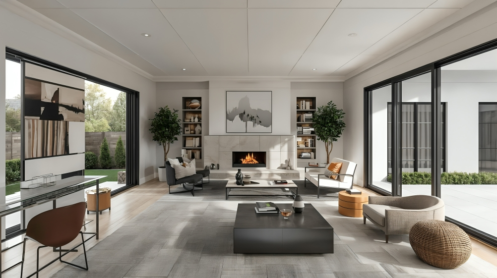 Home Interior and exterior works featuring modern design, premium finishes, and functional aesthetic spaces.